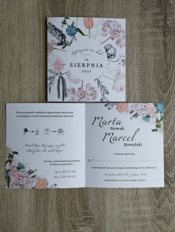 Zaproszenie składane nr 108