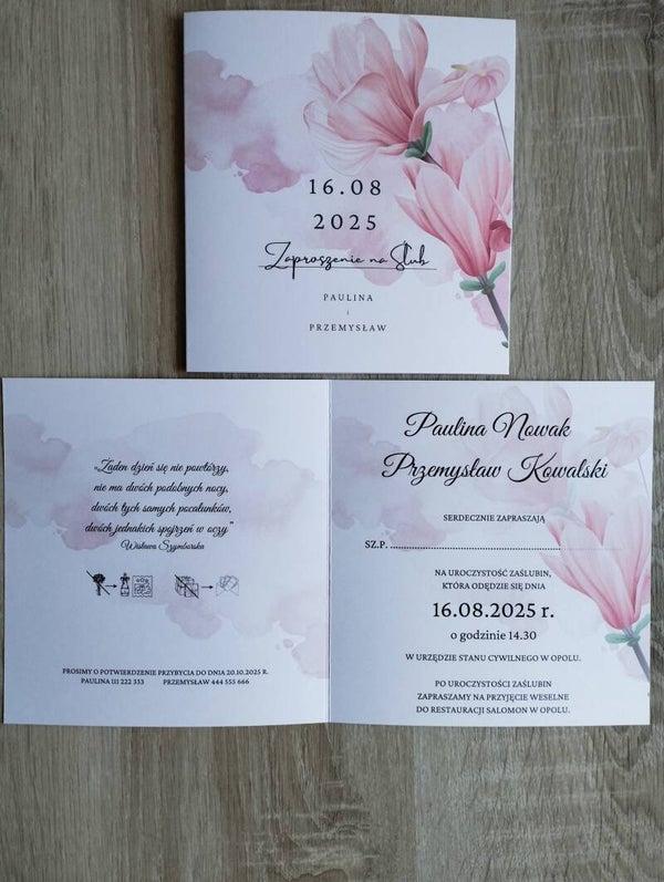 Zaproszenie składane nr 103