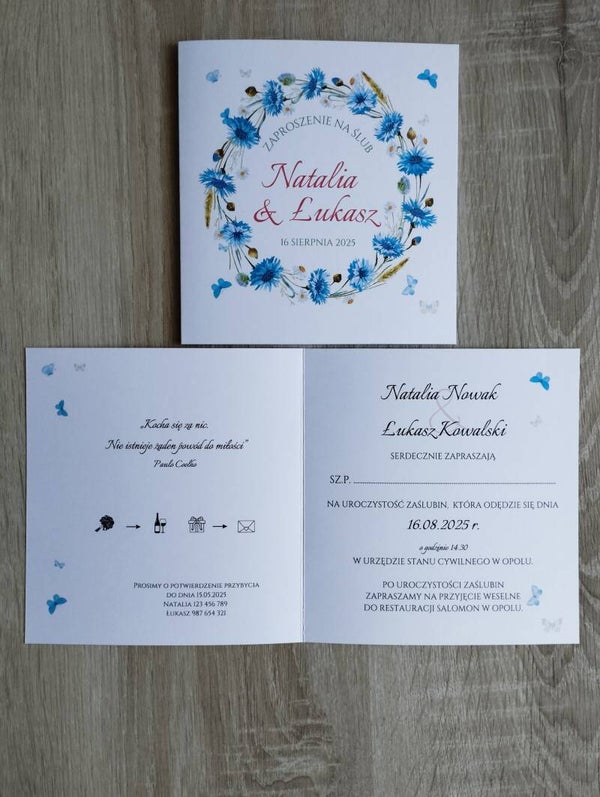 Zaproszenie składane nr 81