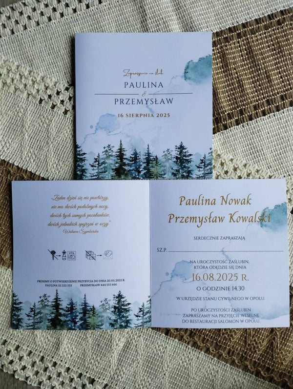 Zaproszenie składane nr 128