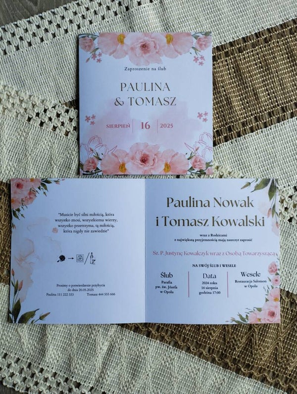 Zaproszenie składane