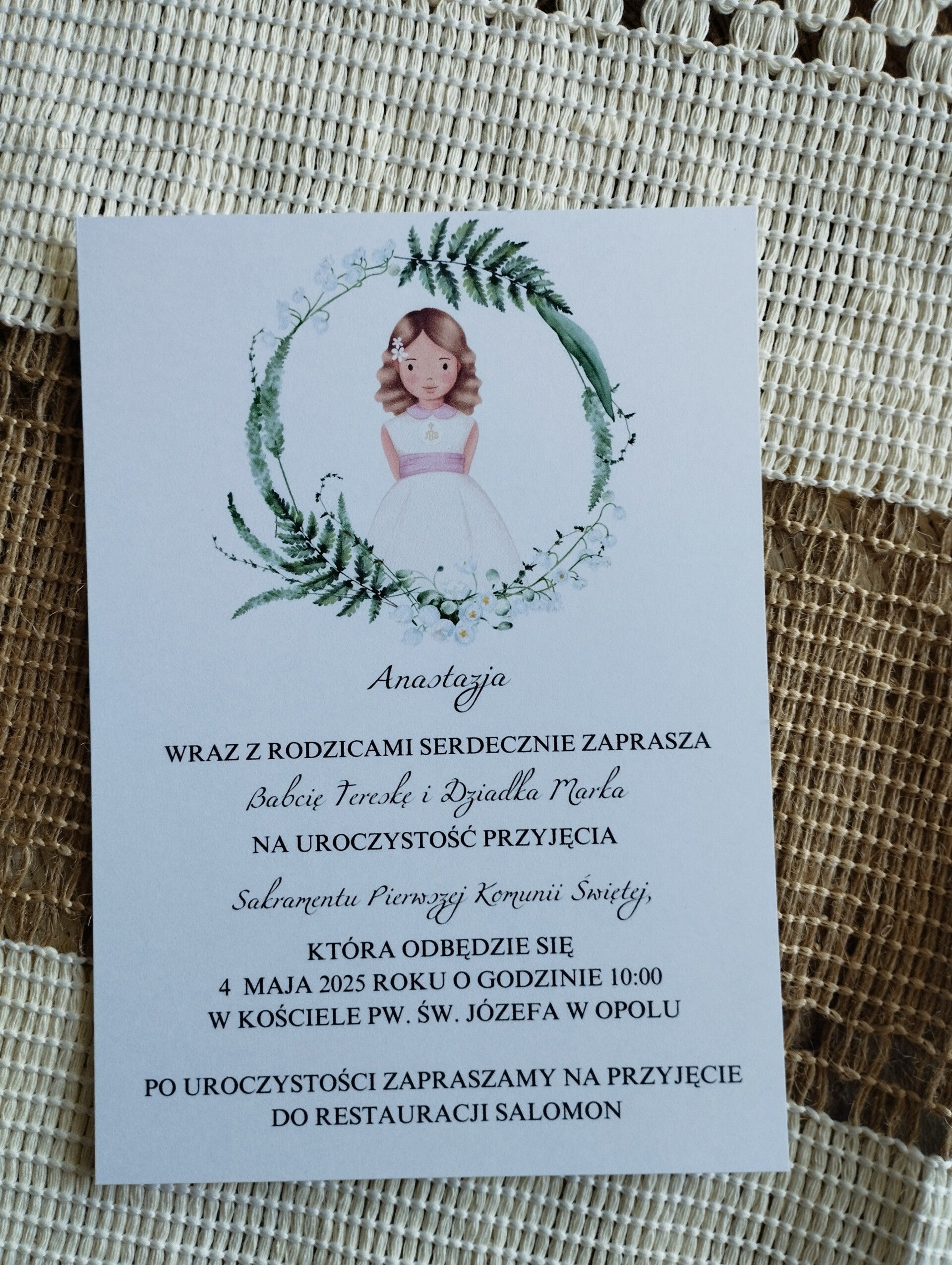 Zaproszenie jednokartkowe nr 13