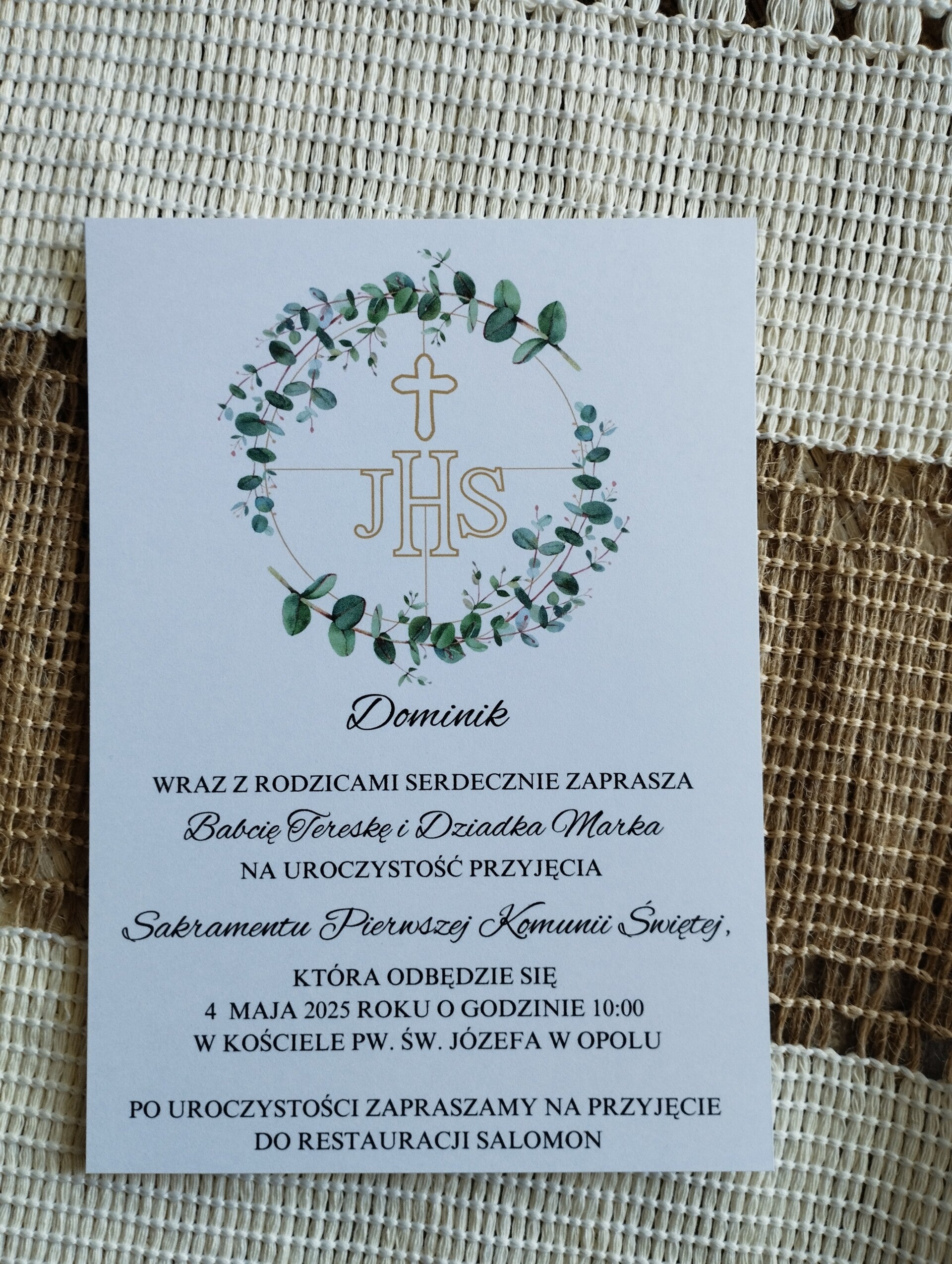 Zaproszenie jednokartkowe nr 10