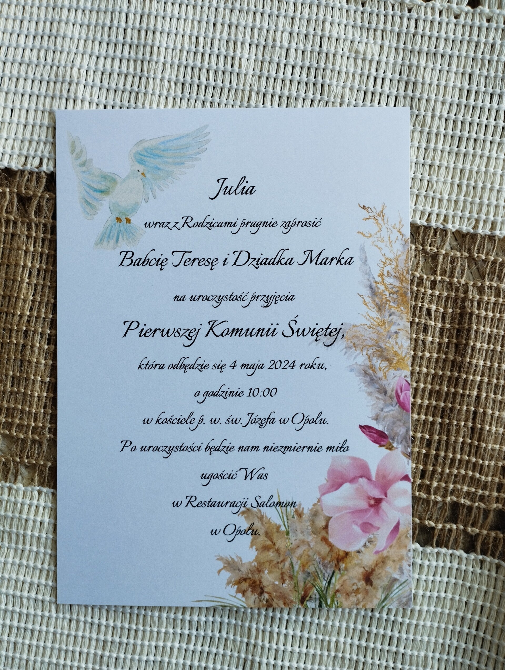 Zaproszenie jednokartkowe nr 14