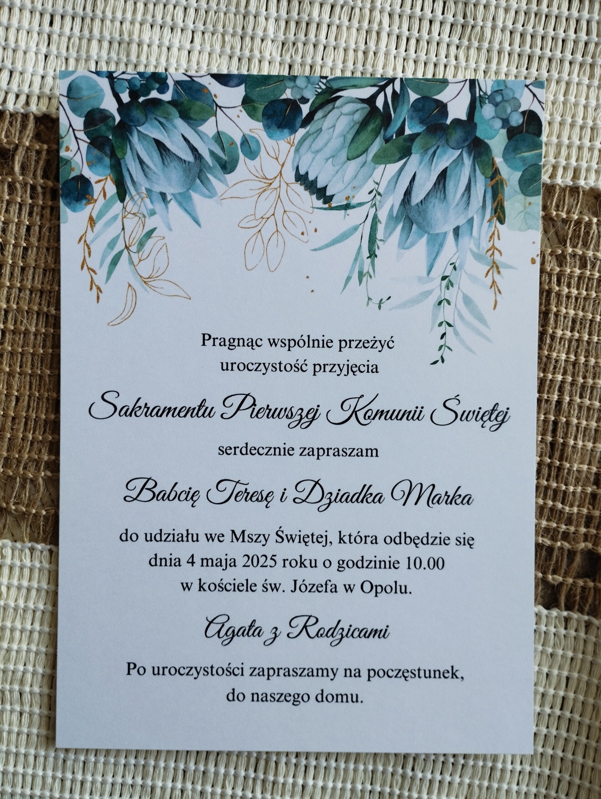 Zaproszenie jednokartkowe nr 16