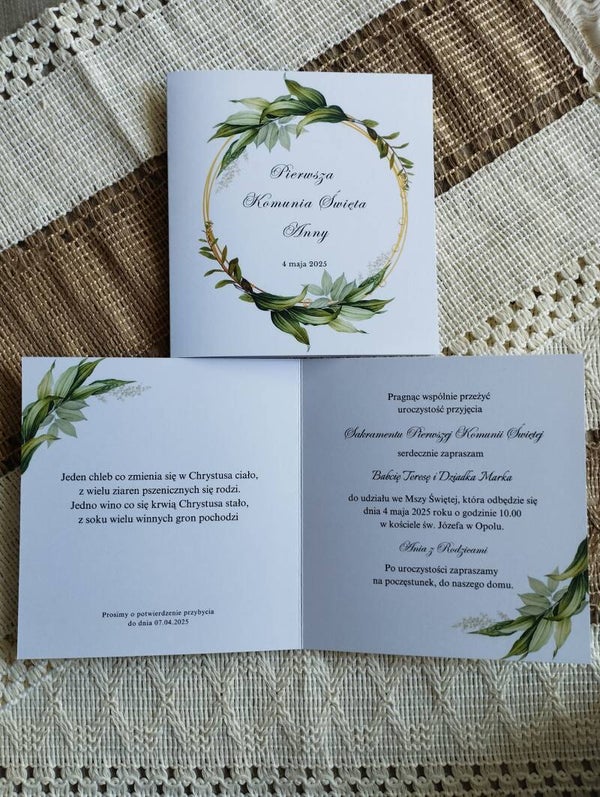 Zaproszenie składane nr 21