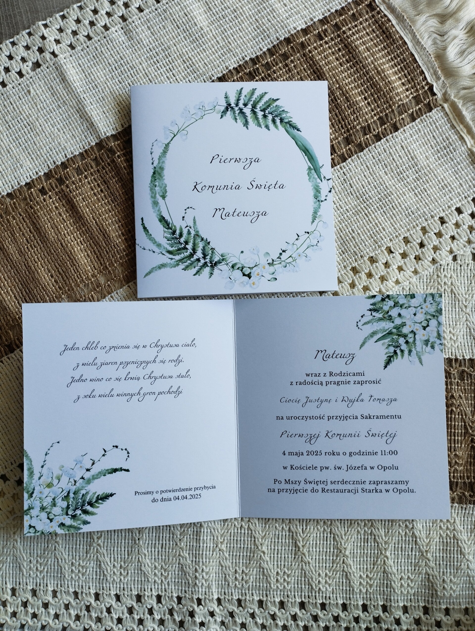 Zaproszenie składane nr 15