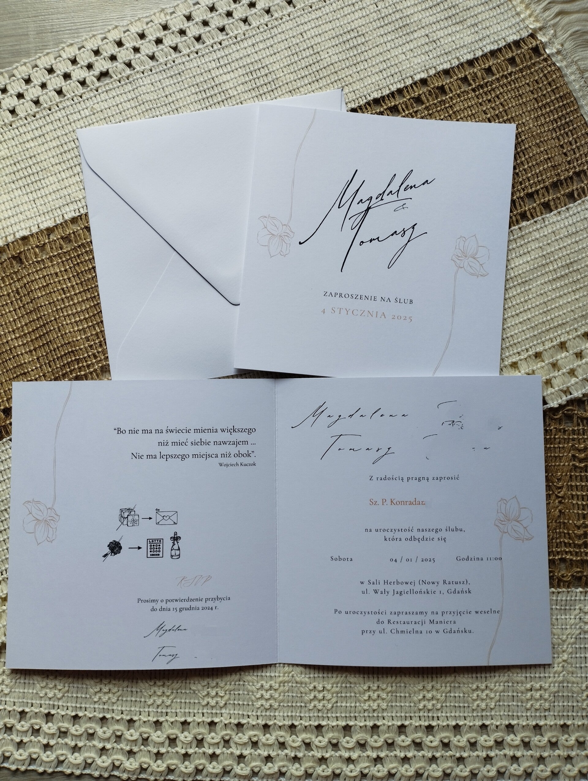 Zaproszenie składane nr 13