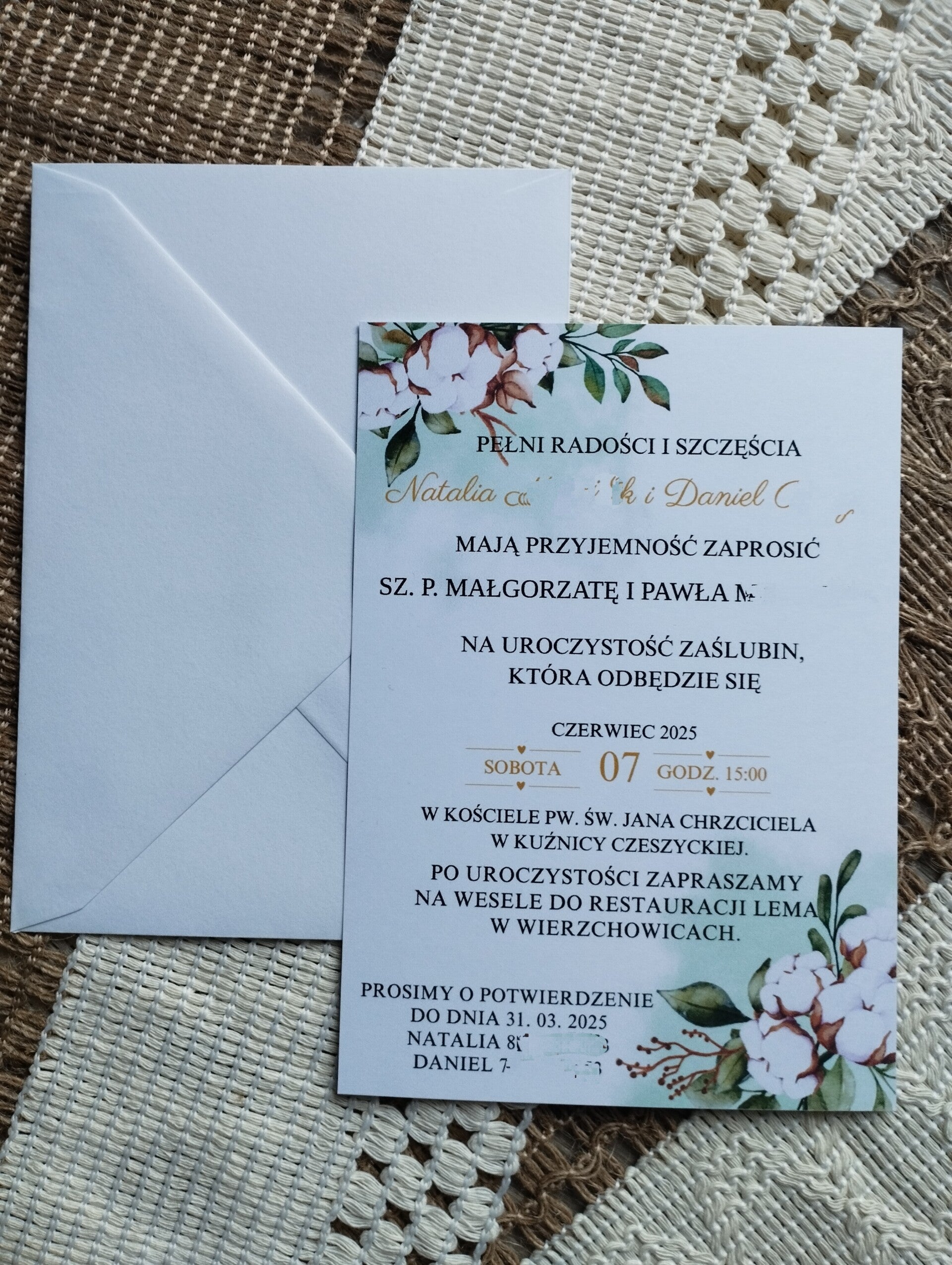 Zaproszenie jednokartkowe nr 23