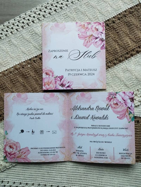 Zaproszenie składane nr 140