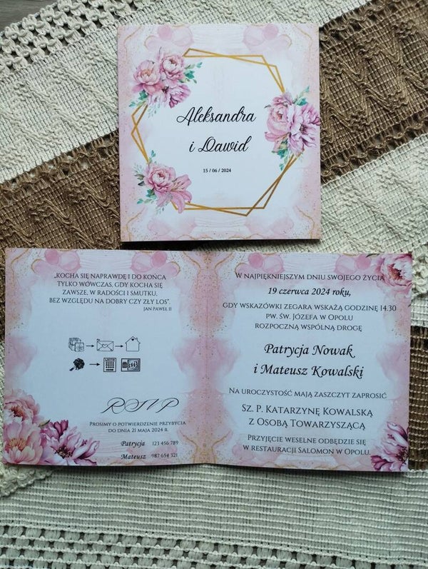 Zaproszenie składane nr 139