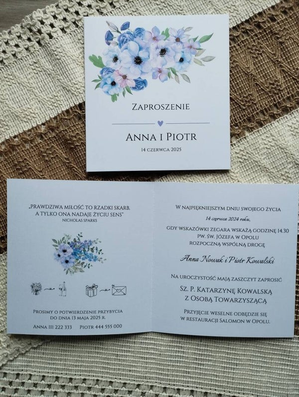 Zaproszenie składane nr 20