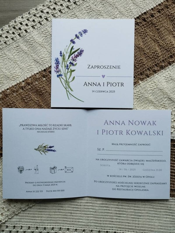 Zaproszenie składane nr 16