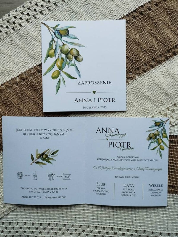 Zaproszenie składane nr 27