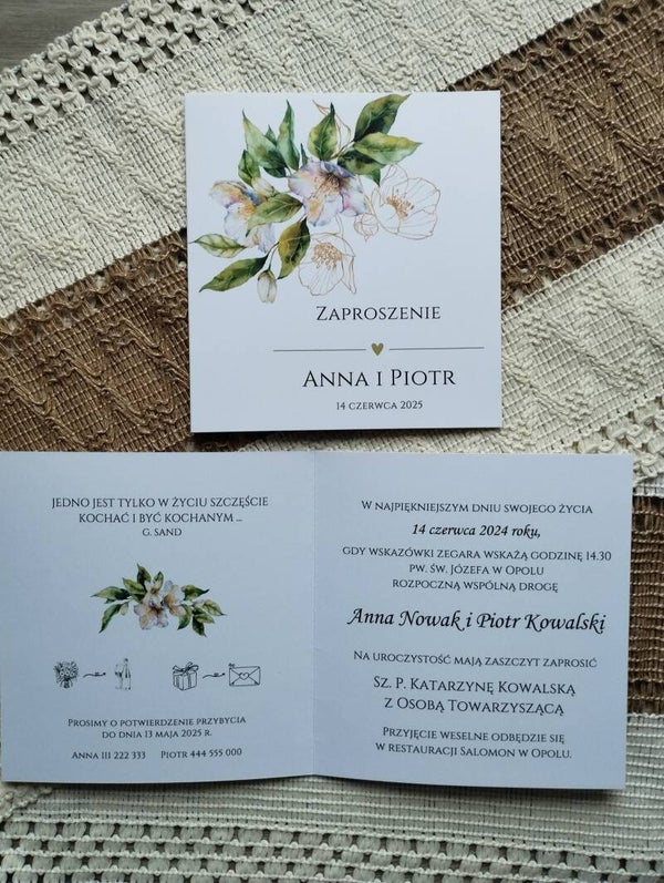 Zaproszenie składane nr 23