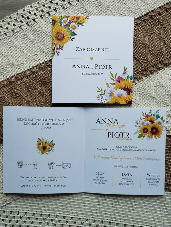 Zaproszenie składane nr 30