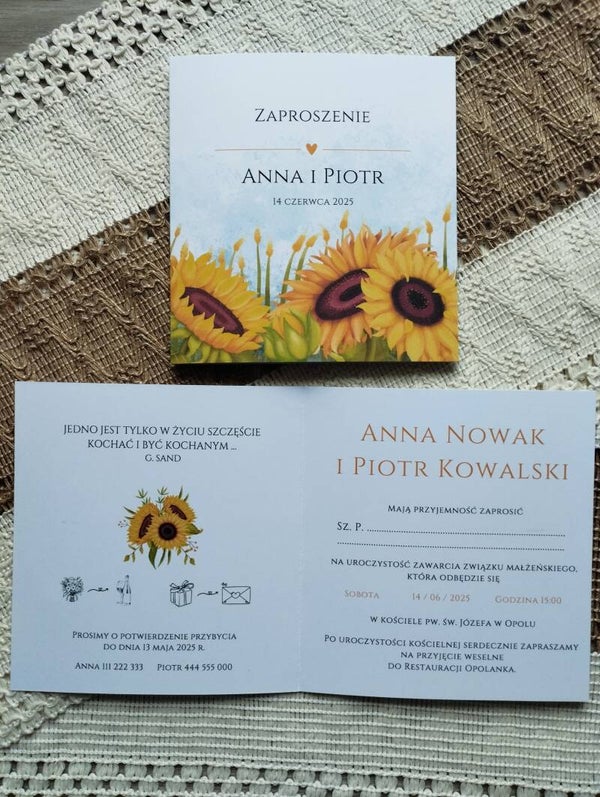 Zaproszenie składane nr 31