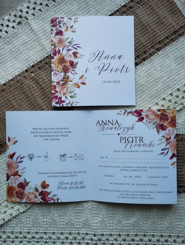 Zaproszenie składane nr 66