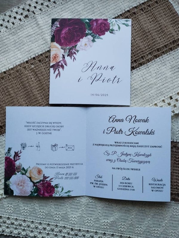 Zaproszenie składane nr 65