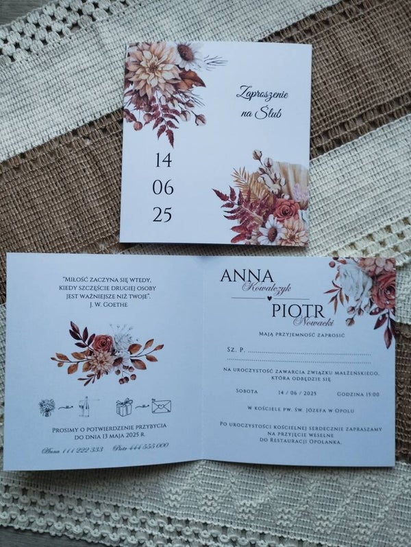 Zaproszenie składane nr 64