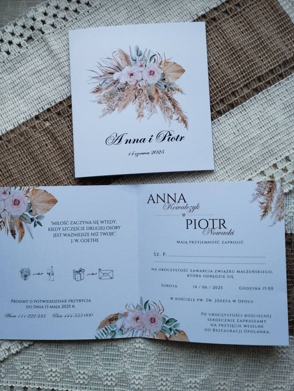 Zaproszenie składane nr 62