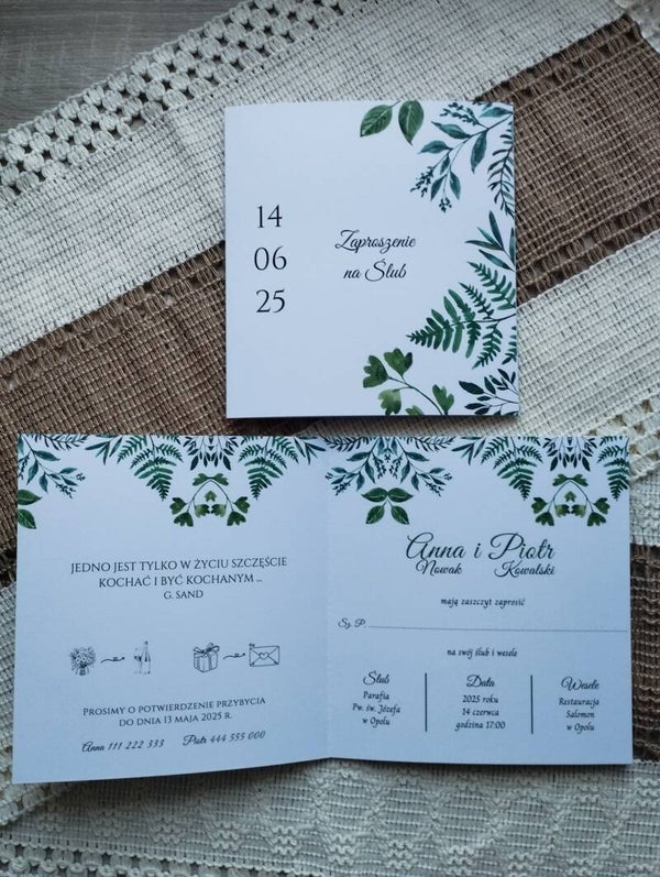 Zaproszenie składane nr 24