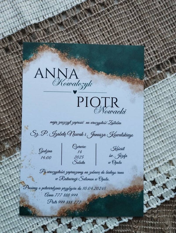 Zaproszenie jednokartkowe nr 30