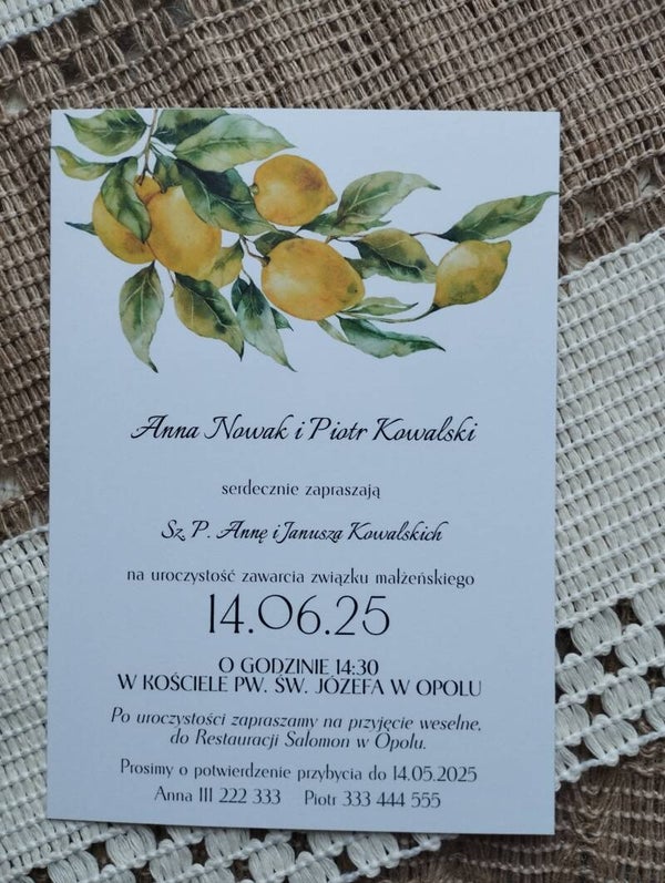 Zaproszenie jednokartkowe nr 9