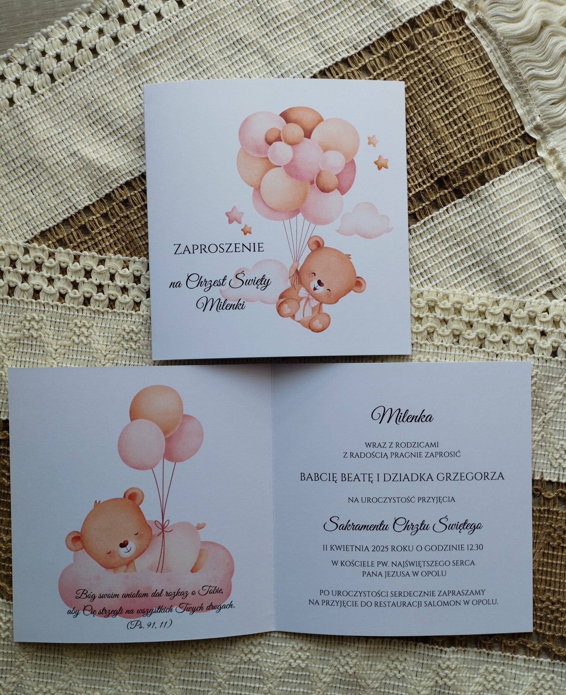 Zaproszenie Chrzest nr 6