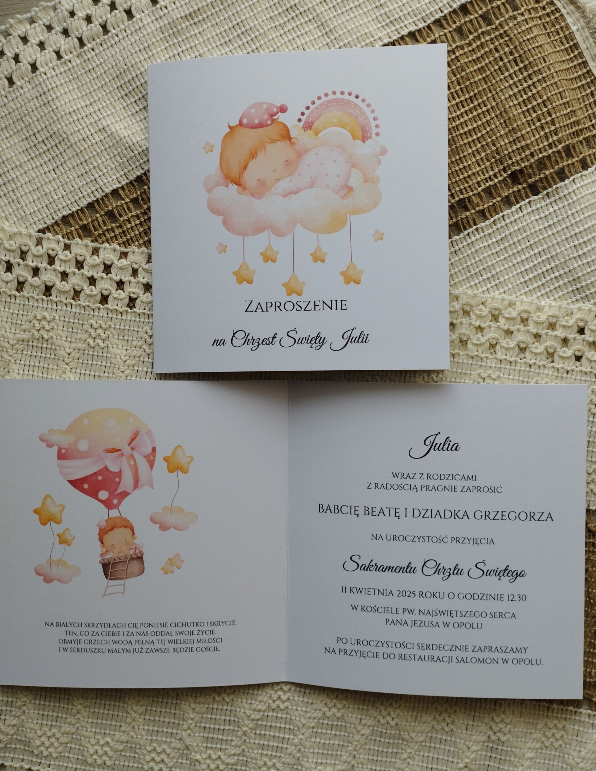 Zaproszenie Chrzest nr 3