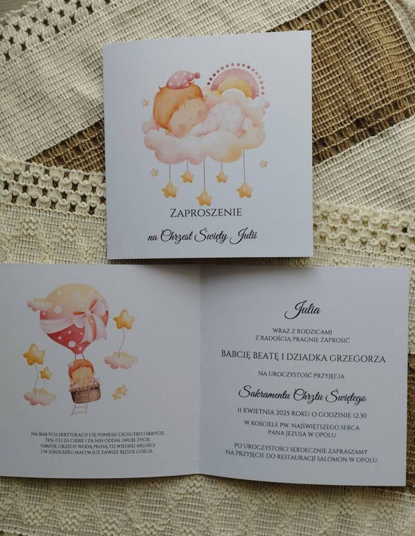 Zaproszenie Chrzest nr 3