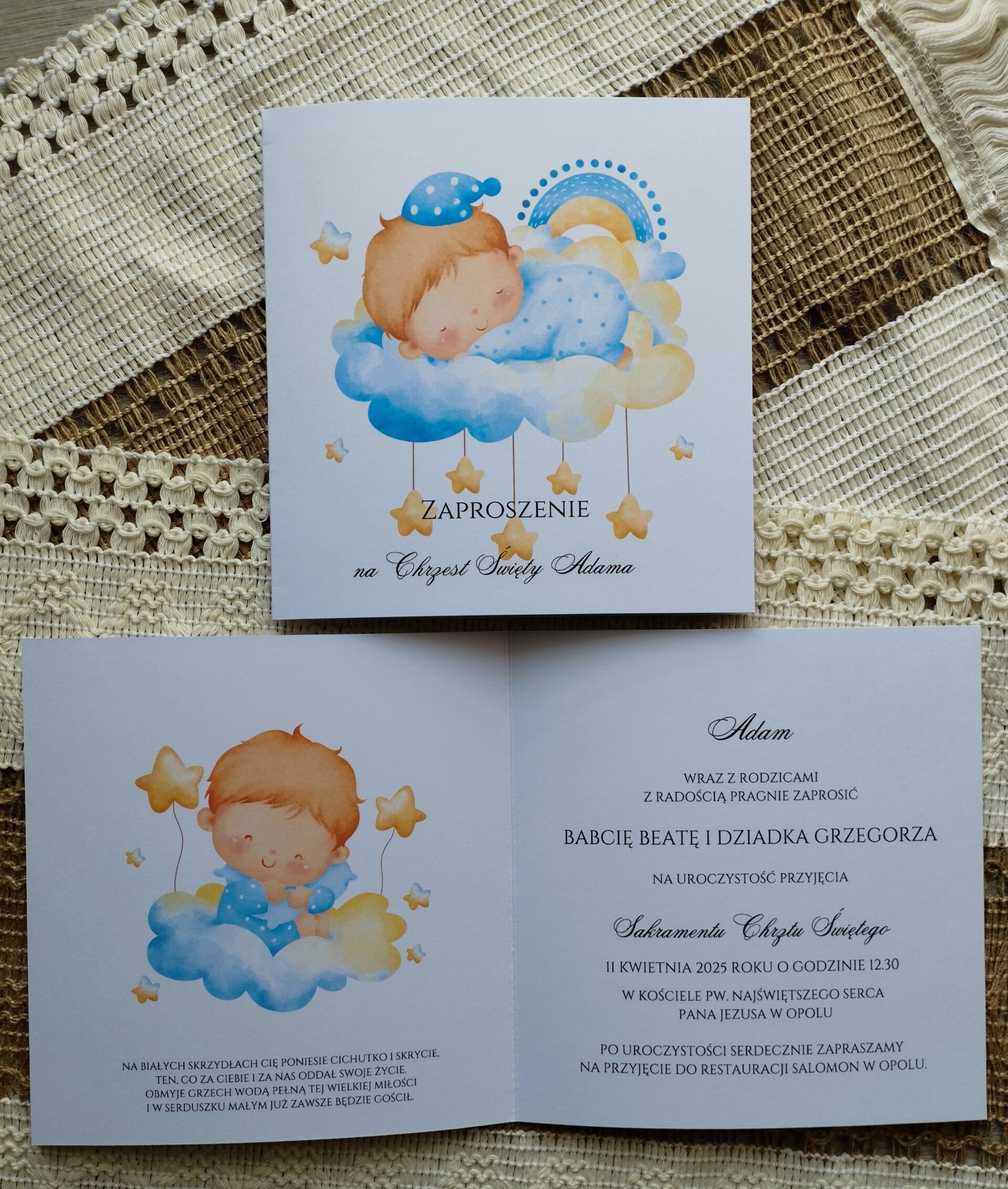 Zaproszenie Chrzest nr 4
