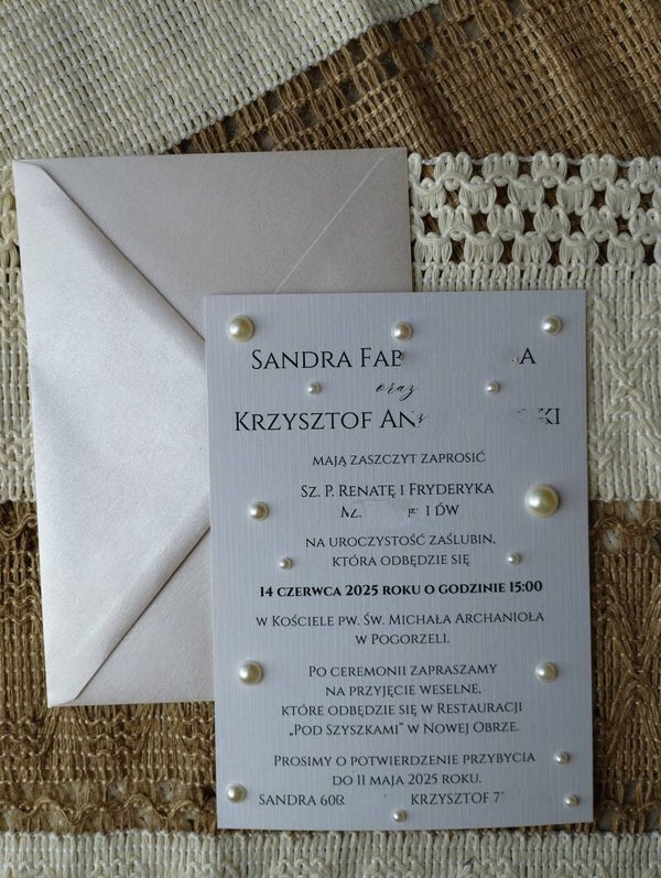 Zaproszenie z perełkami nr 3