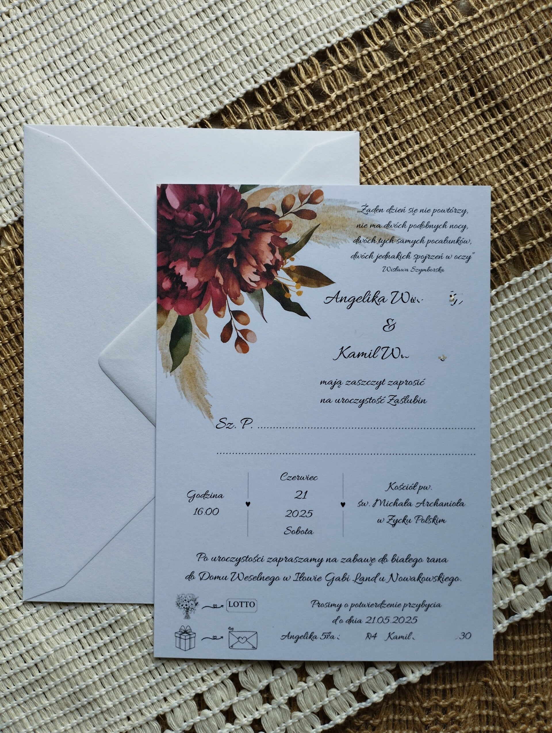 Zaproszenie składane nr 20