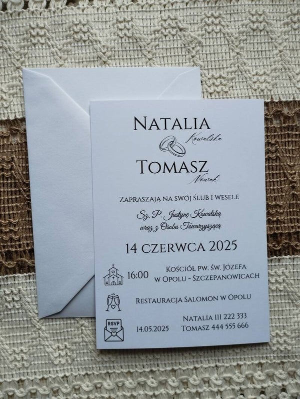 Zaproszenie jednokartkowe nr 3