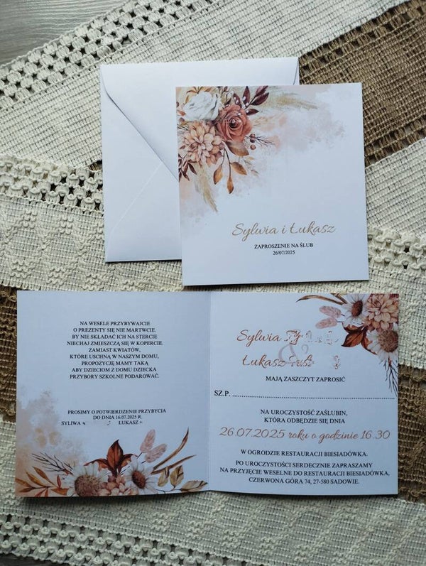 Zaproszenie składane nr 104