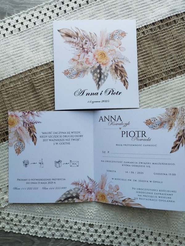 Zaproszenie składane nr 60