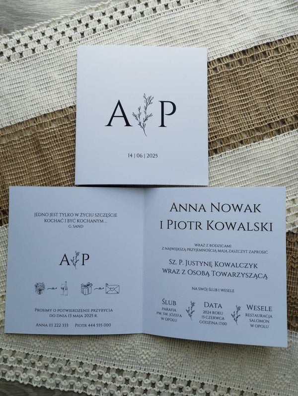 Zaproszenie składane nr 11