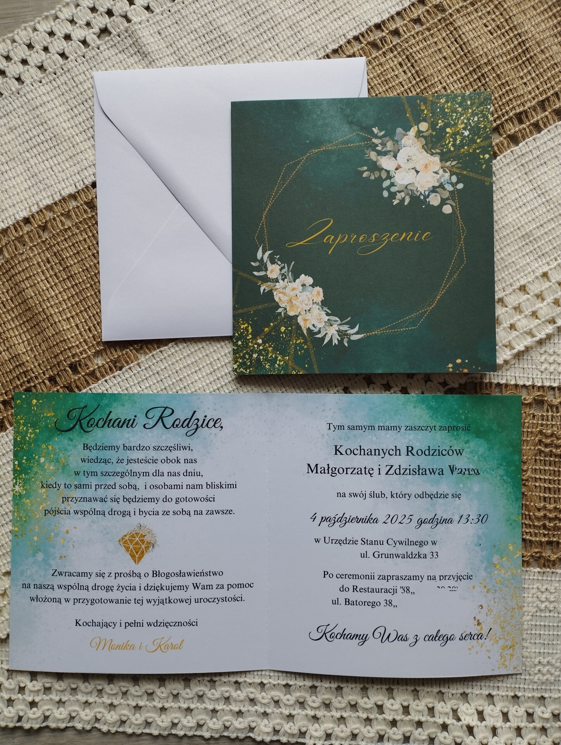 Zaproszenie składane nr 8