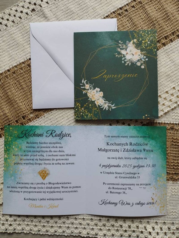 Zaproszenie składane nr 8