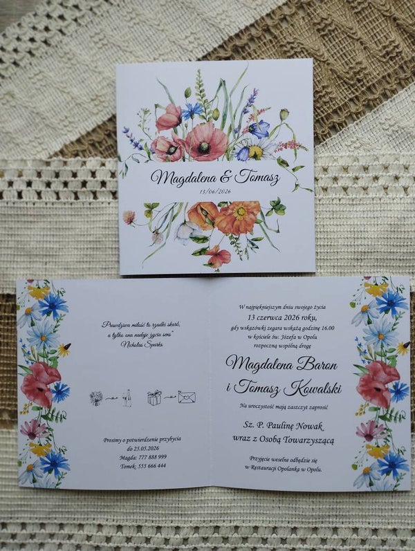 Zaproszenie składane nr 72