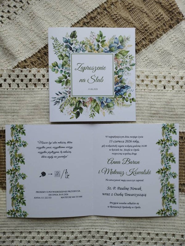 Zaproszenie składane nr 68