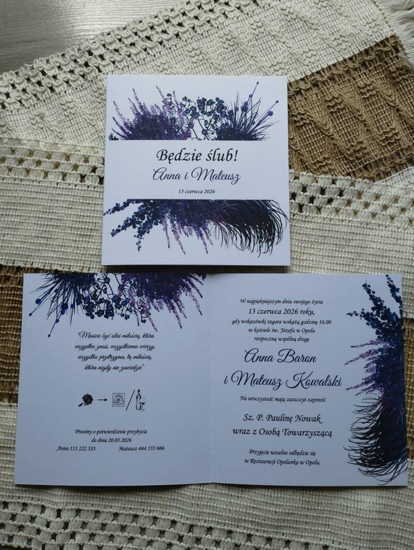 Zaproszenie składane nr 105