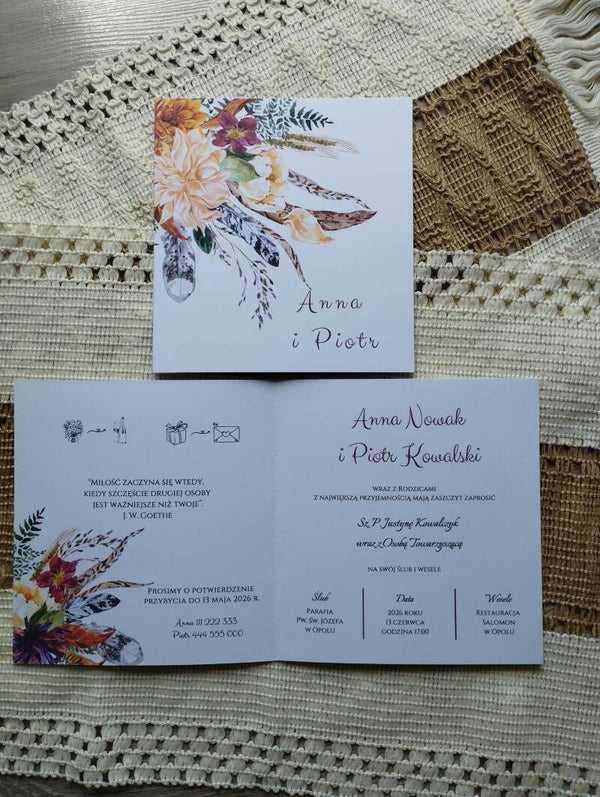 Zaproszenie składane nr 67