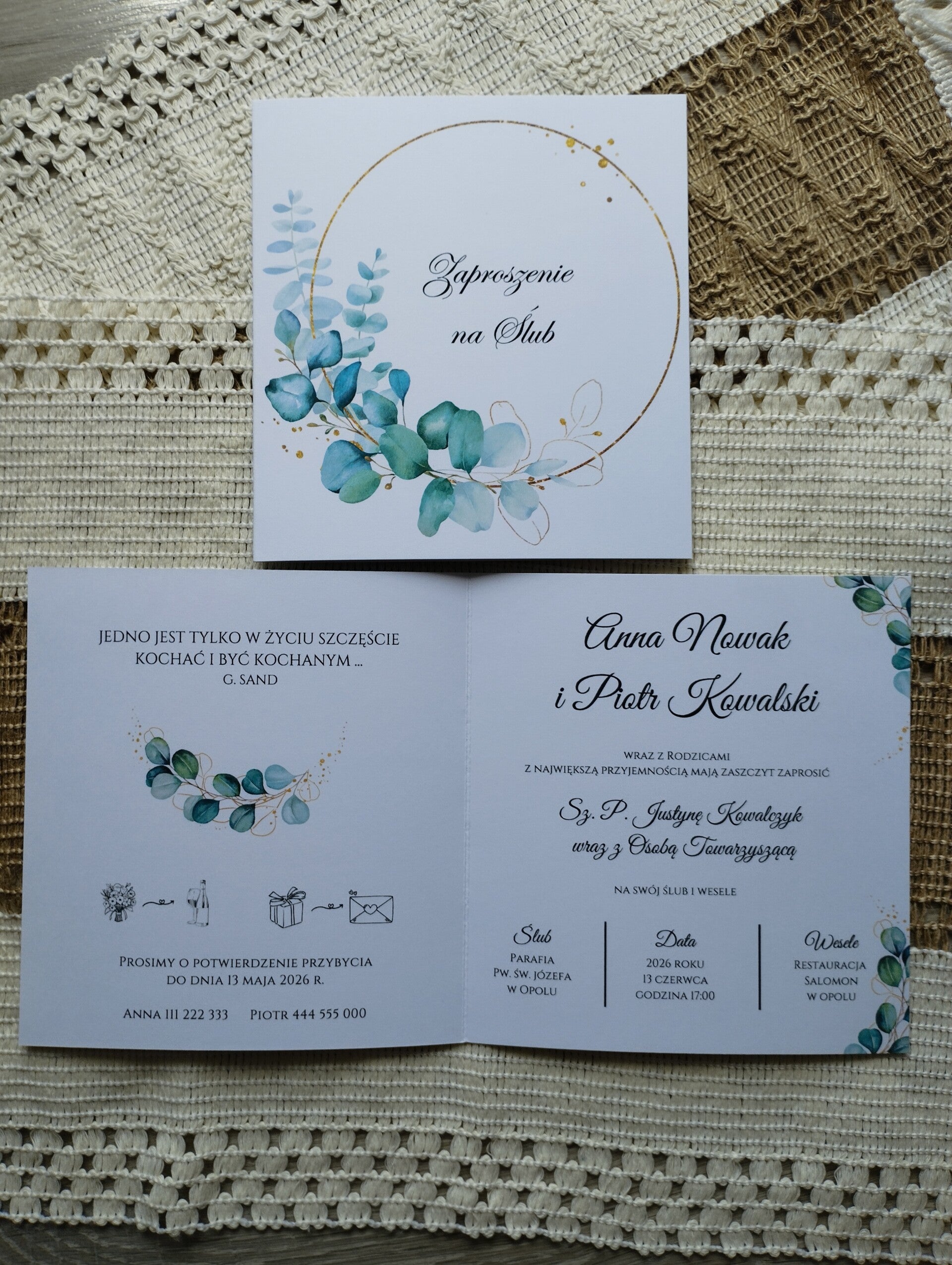 Zaproszenie składane nr 21