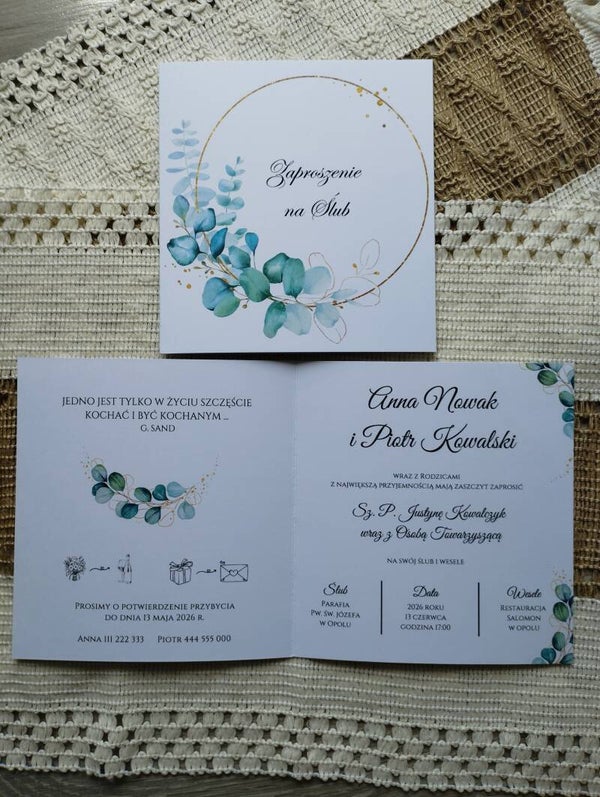 Zaproszenie składane nr 21