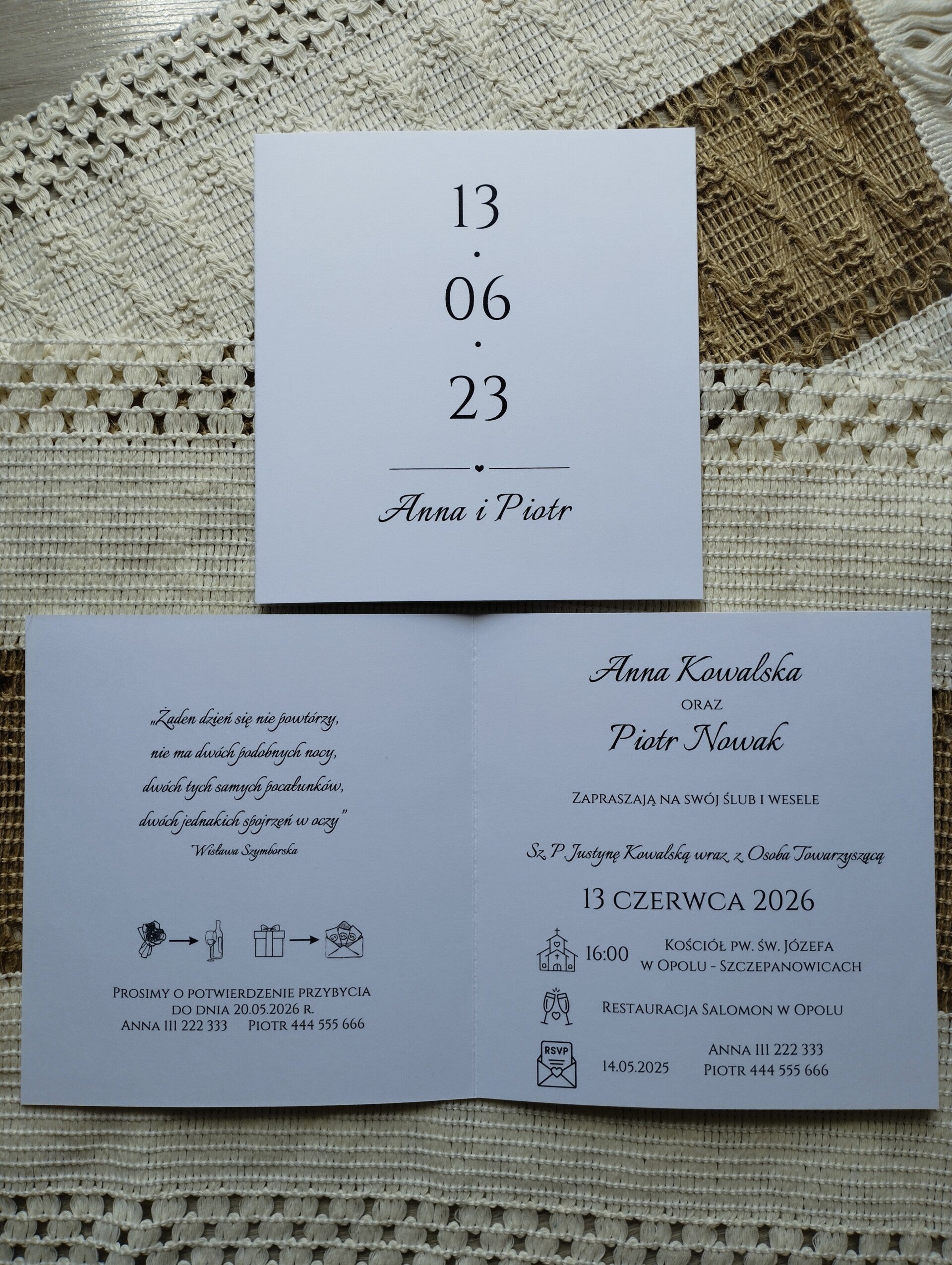 Zaproszenie składane nr 7