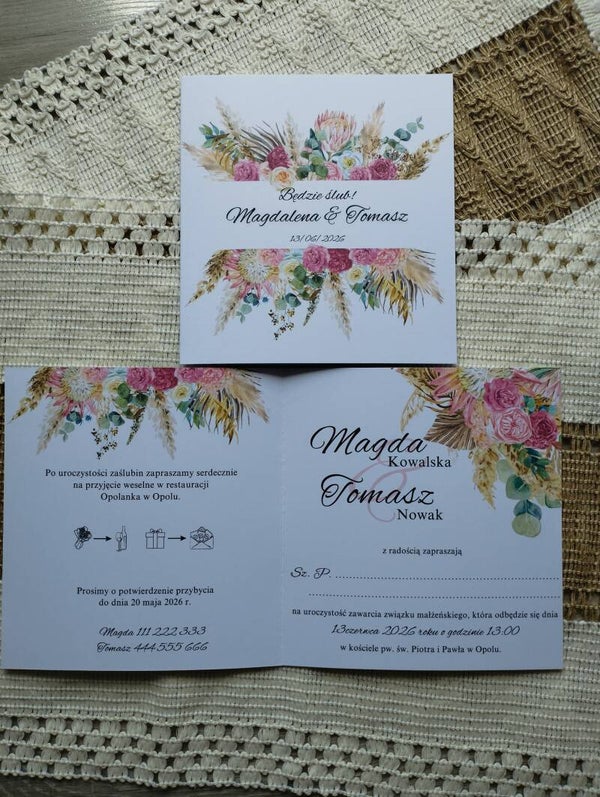 Zaproszenie składane nr 61