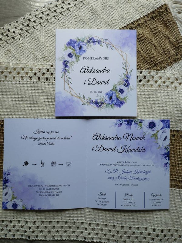 Zaproszenie składane nr 127