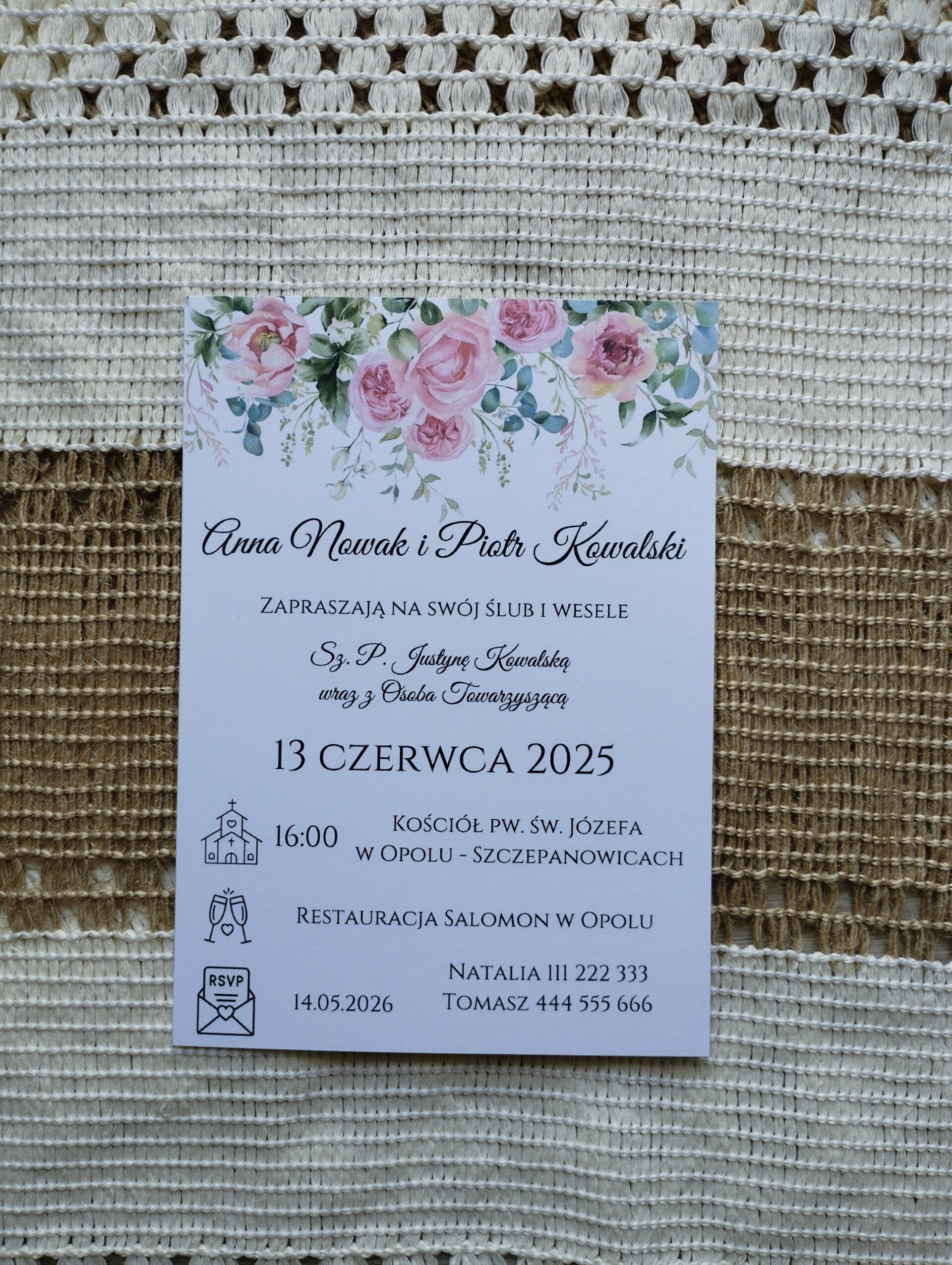 Zaproszenie jednokartkowe nr 17